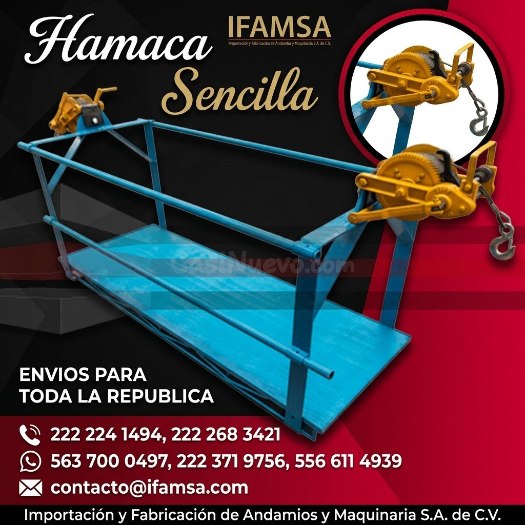 Hamaca sencilla con sistema de izado