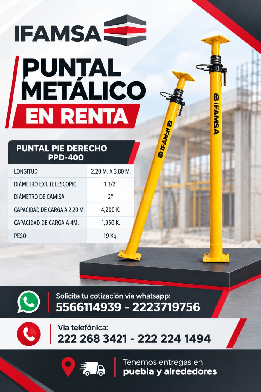 PUNTALES METALICOS AMARILLOS EN RENTA