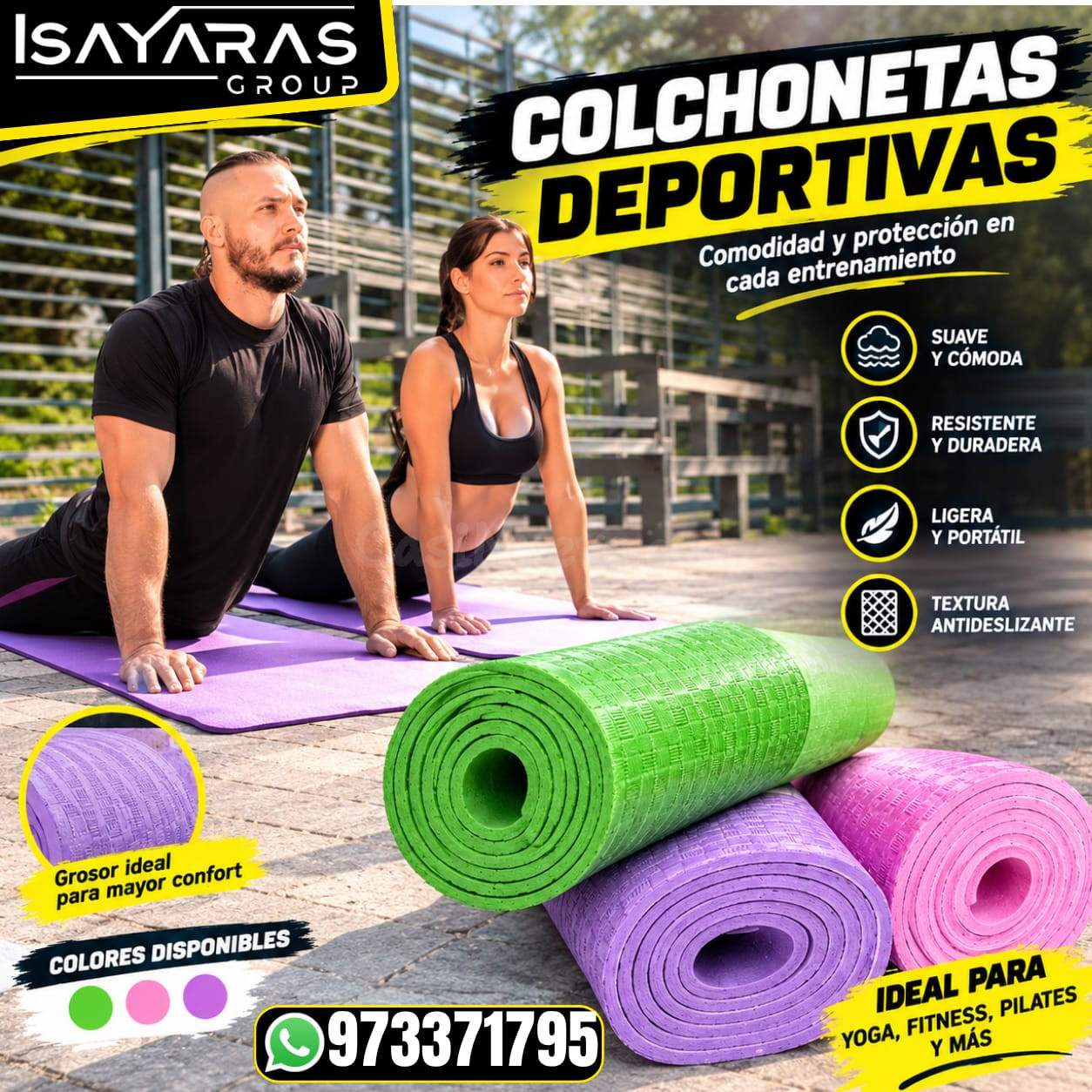 ENTRENA CON NUESTROS MAD DE YOGA FACIL DE TRANSPORTAR-  ISAYARAS GROUP
