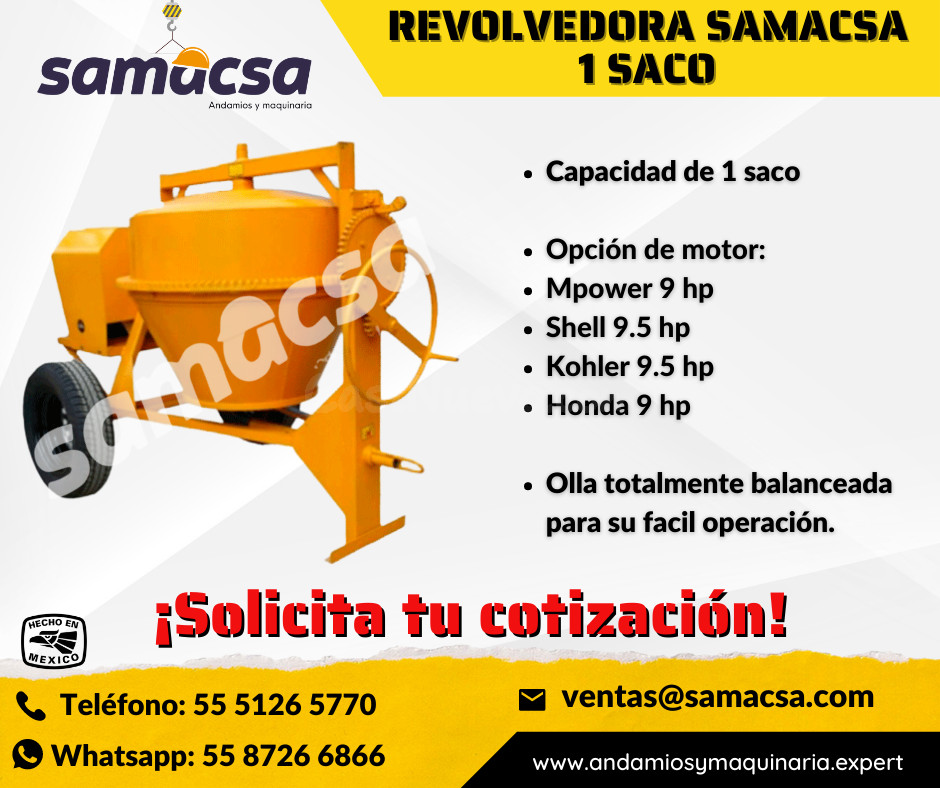 ️ Revolvedora de Concreto SAMACSA – 1 Saco