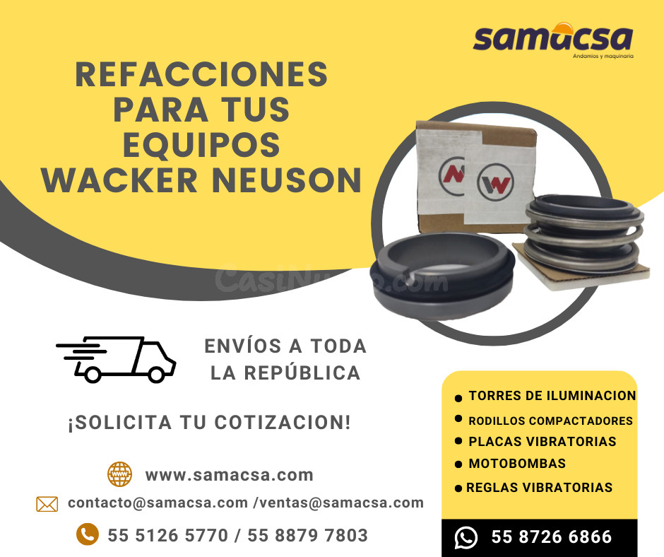 ¡REFACCIONES ORIGINALES PARA EQUIPOS WACKER NEUSON!