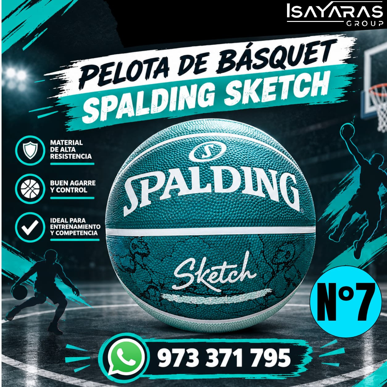 PELOTA DE BASQUET ESPALDING #7 CALIDAD GARANTIZADA - ISAYARAS GROUP