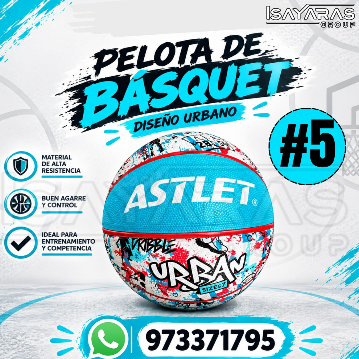 PELOTA DE BASQUET DISEÑOS LLAMATIVOS -N7- ISAYARAS GROUP - foto 2
