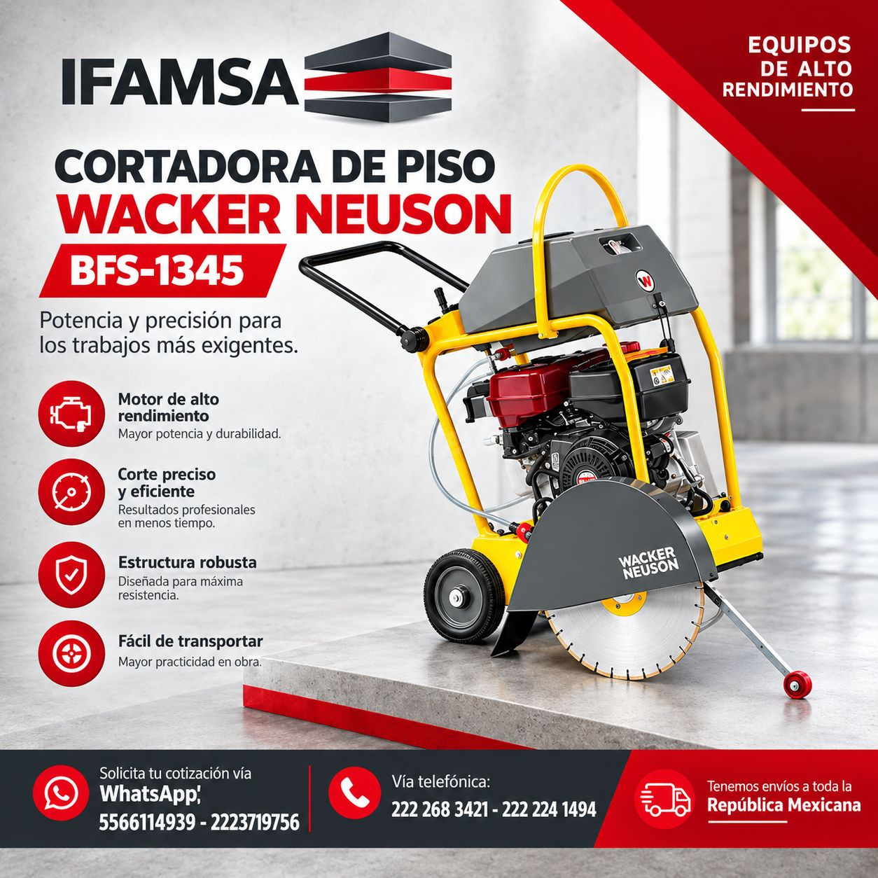 WACKER NEUSON CORTADORA DE PISO BFS-1345