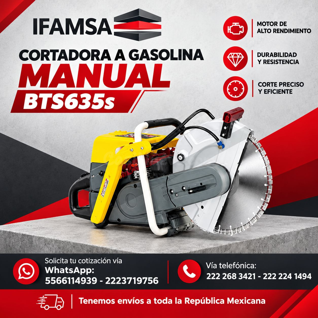CORTADORA A GASOLINA MANUAL BTS635s