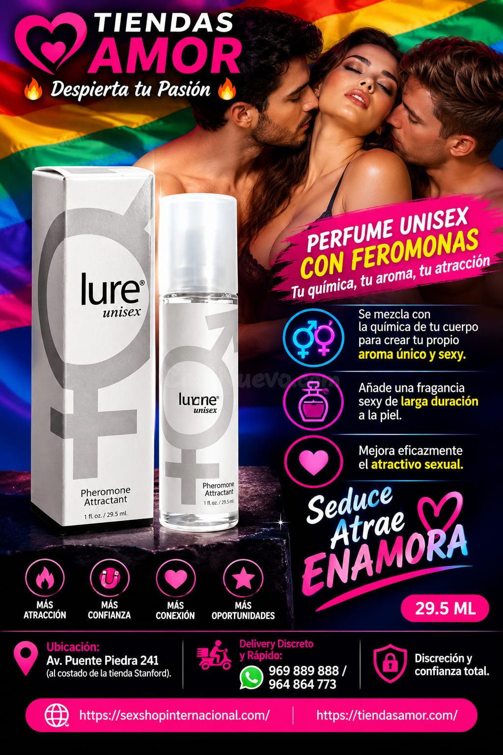 Perfume unisex con feromonas LURE Despertar el deseo del sex