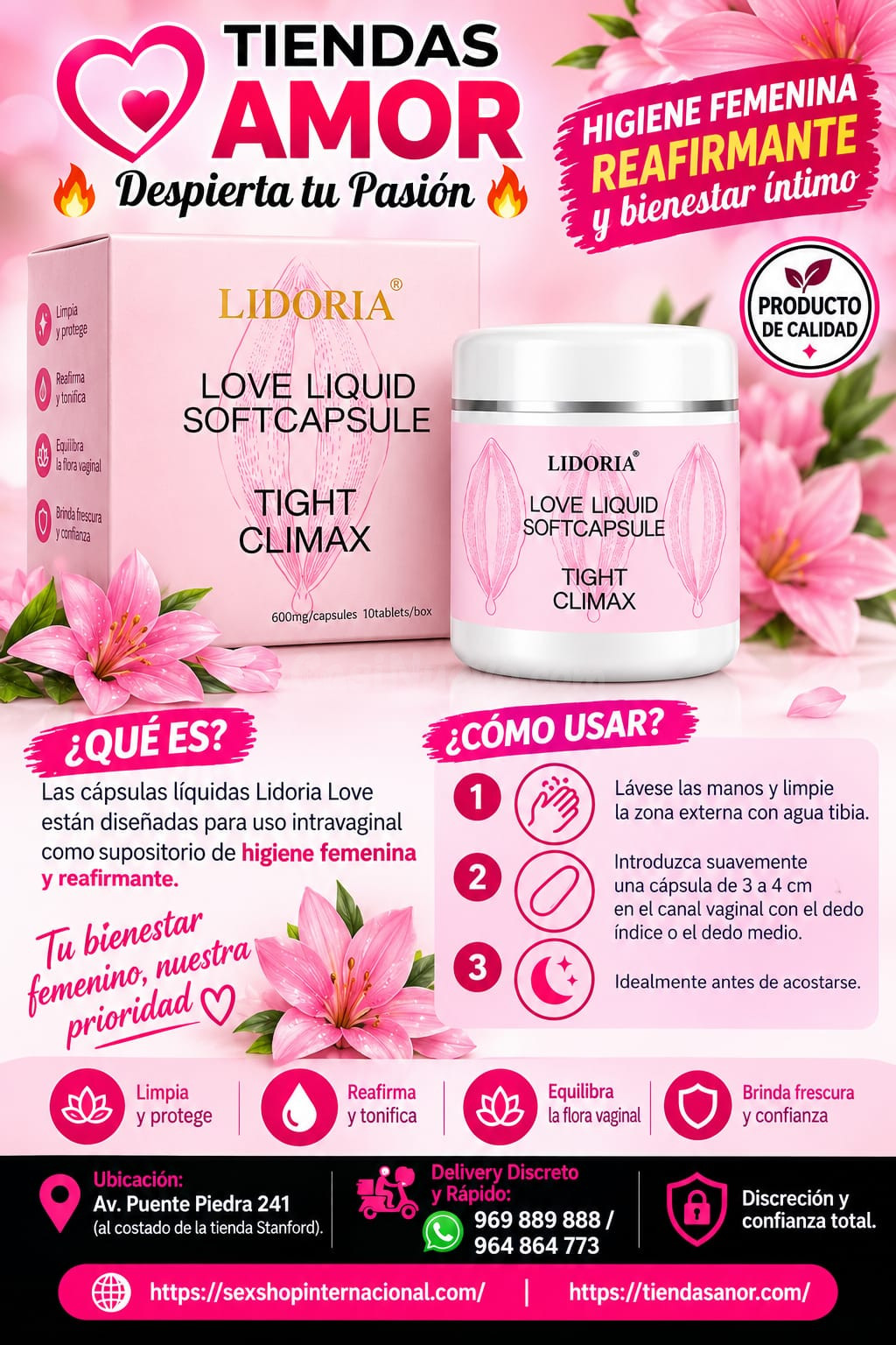 Lidoria Love Liquid SoftcapsuleAprieta, hidrata y lubrica la