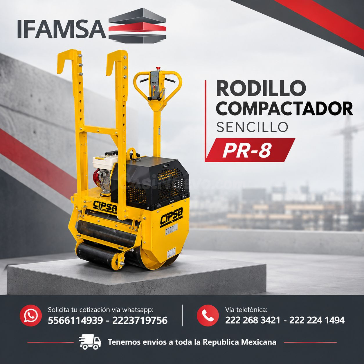 RODILLO COMPACTADOR SENCILLO PR-8
