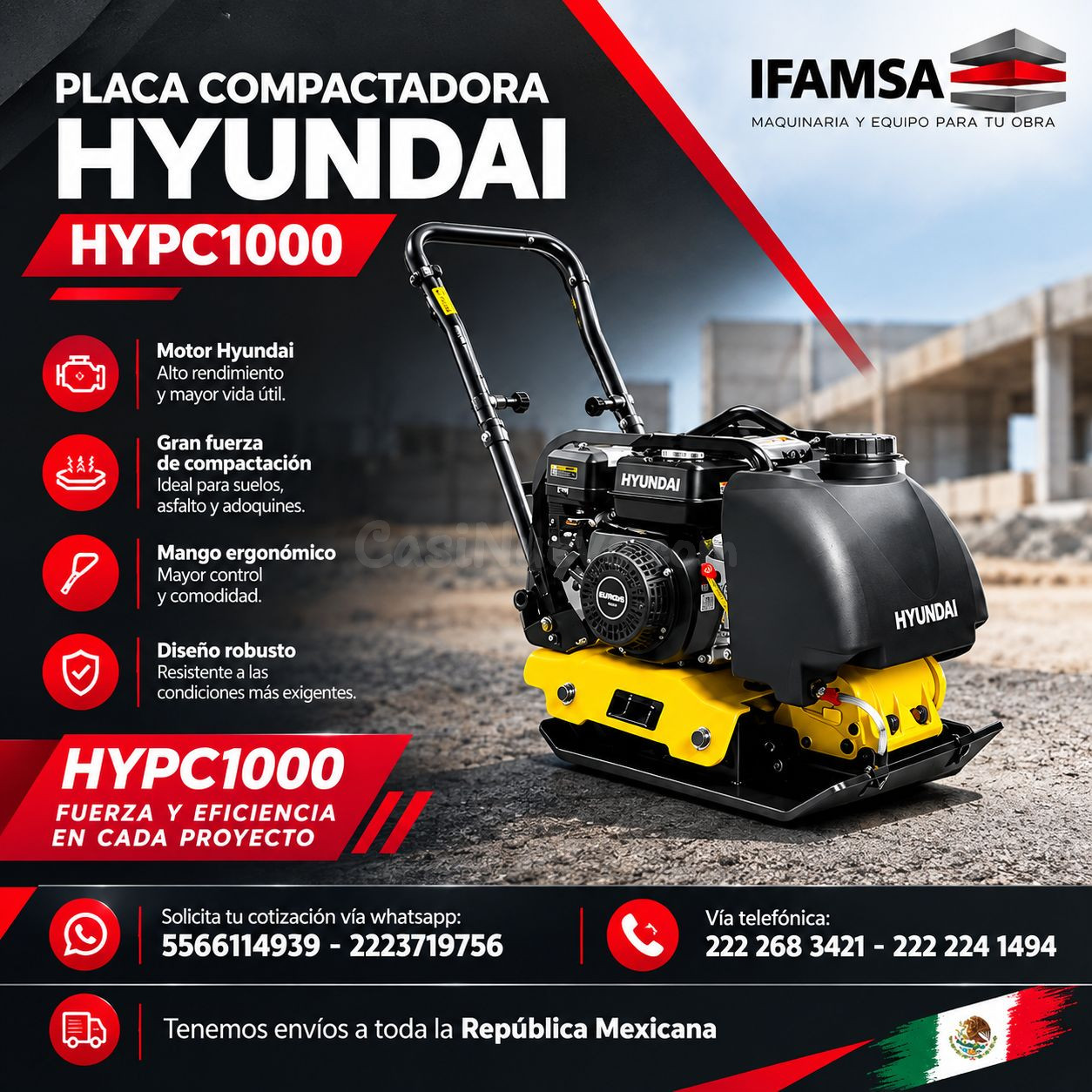 HYPC1000  PLACA COMPACTADORA