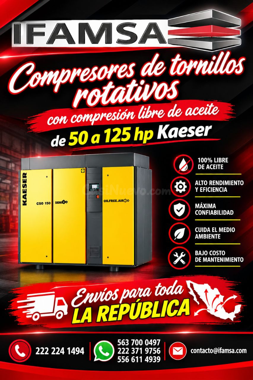 Compresor rotativo Kaeser 100% libre aceite