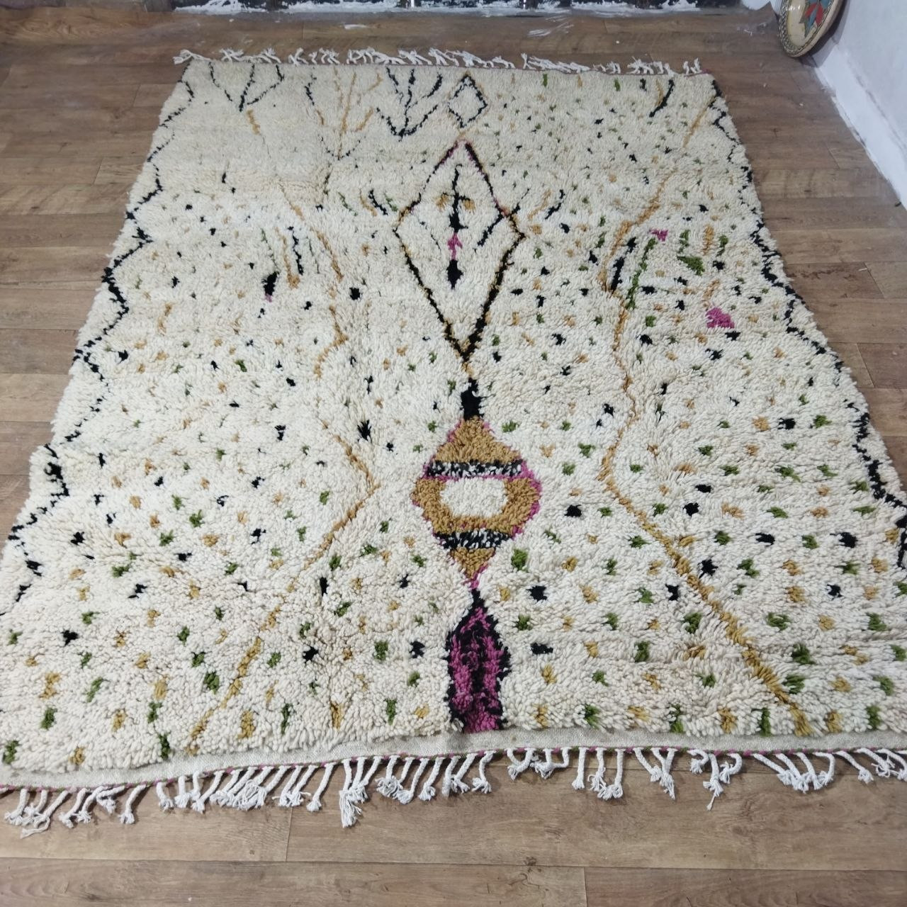 Alfombra bereber Azilal artesanal de lana natural – 260 × 19 - foto 2
