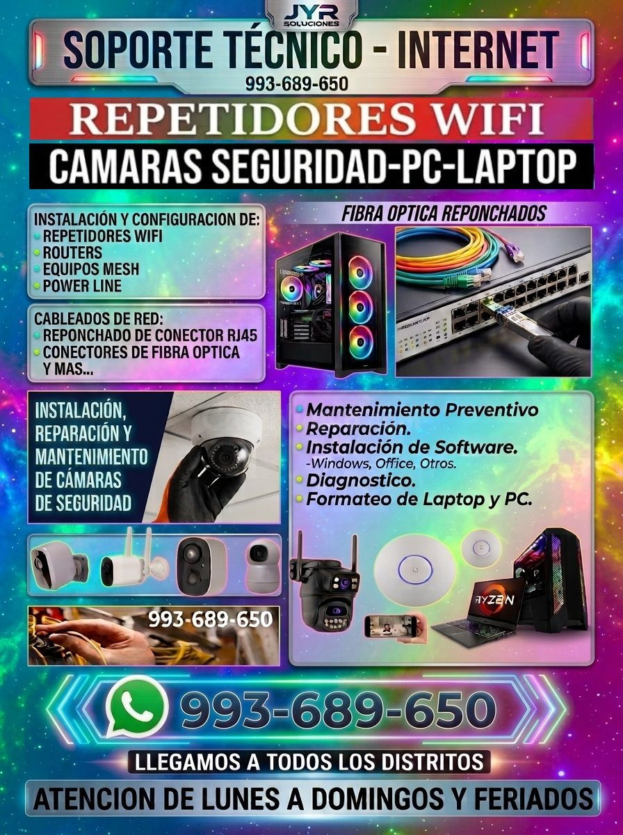 Soluciones Tecnicas:Internet,Fibra Óptica,Cámaras vigilancia