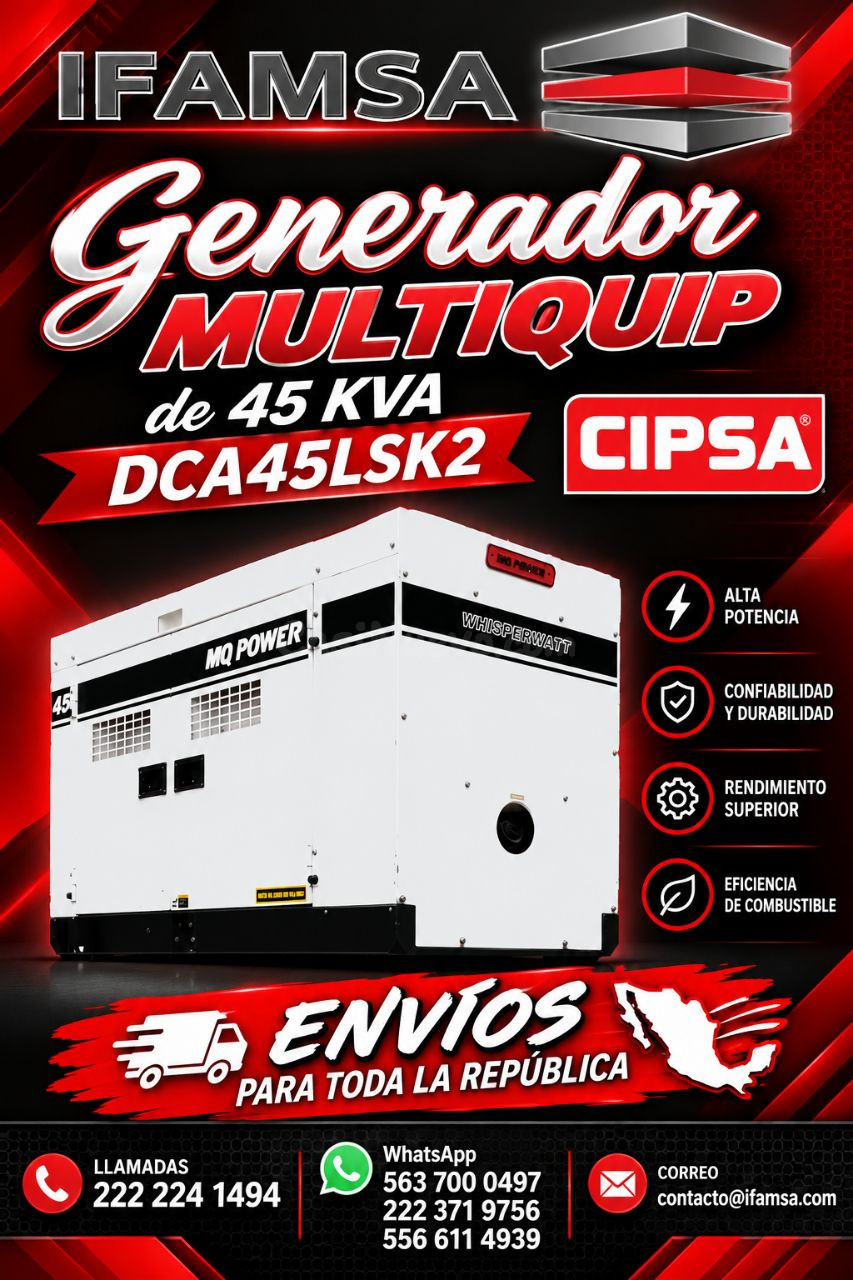 Generador eléctrico multiquip 45 KVA