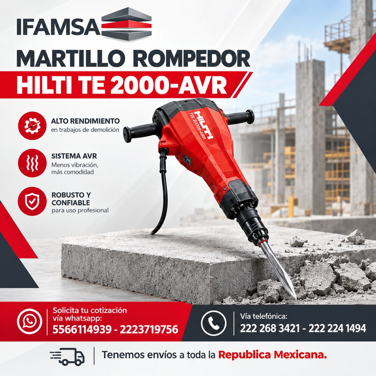HILTI TE 2000-AVR  MARTILLO ROMPEDOR