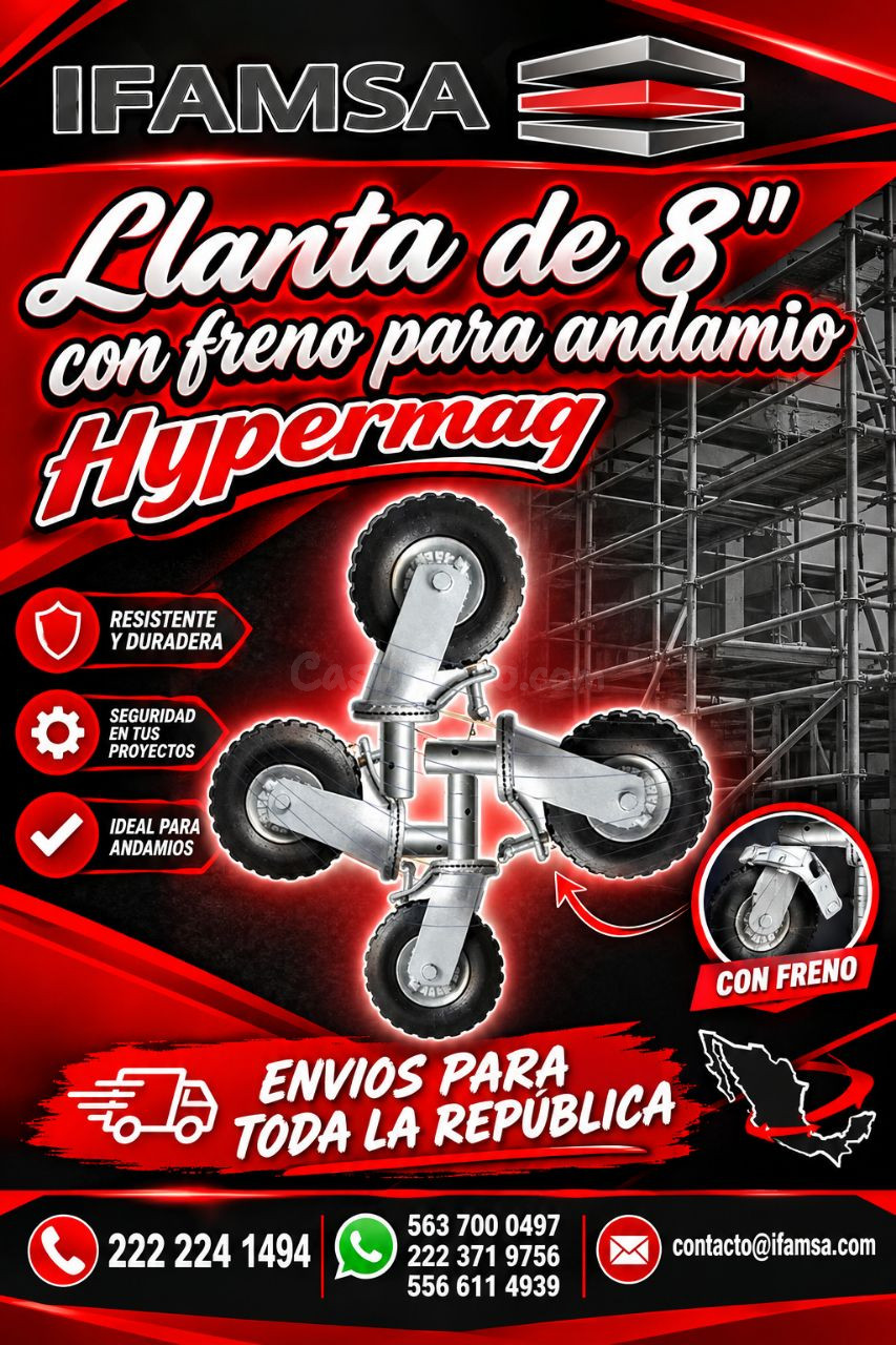 Andamio con ruedas Hypermag 8" con freno