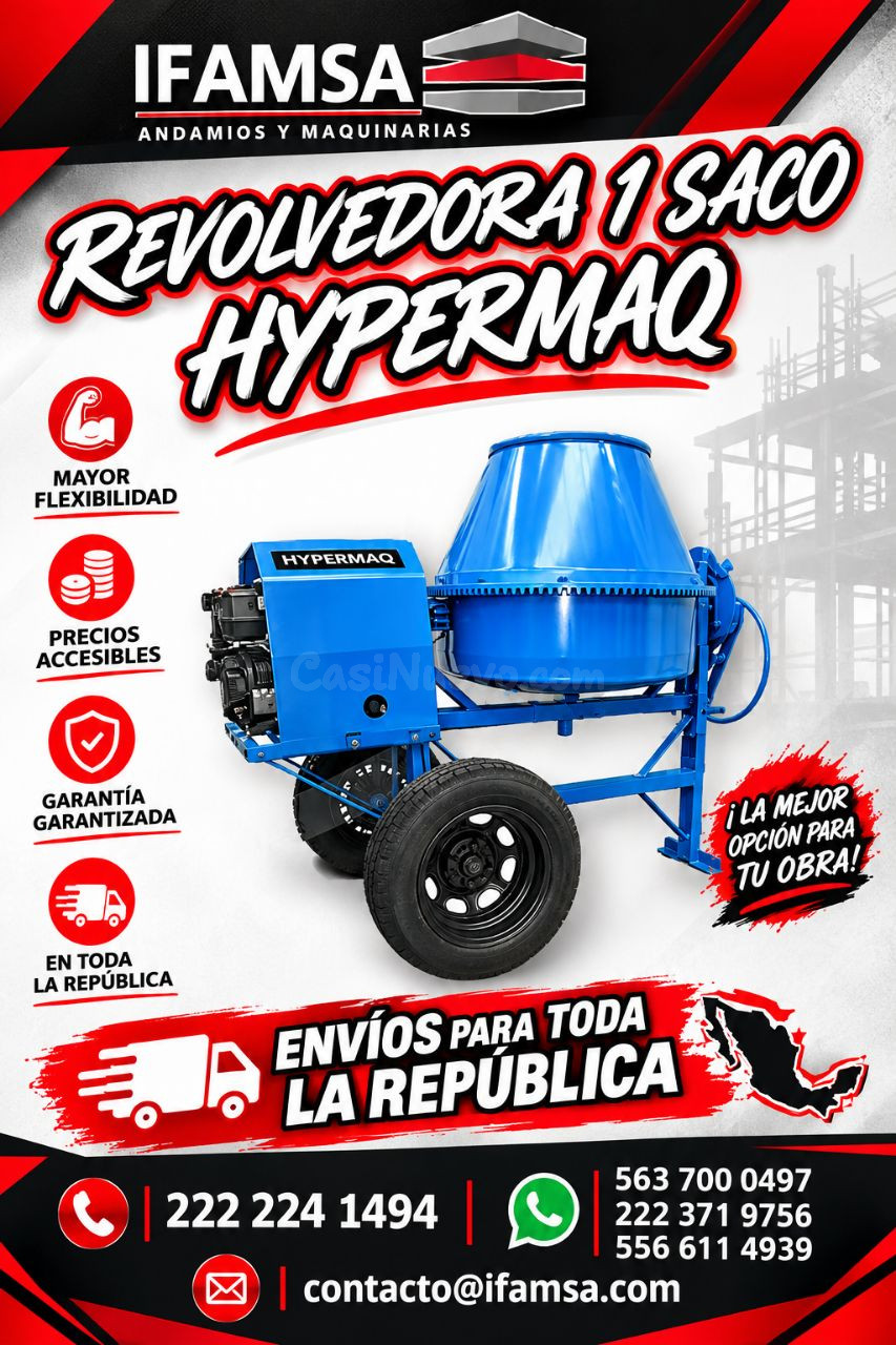 Revolvedora de concreto Hypermaq 1 saco