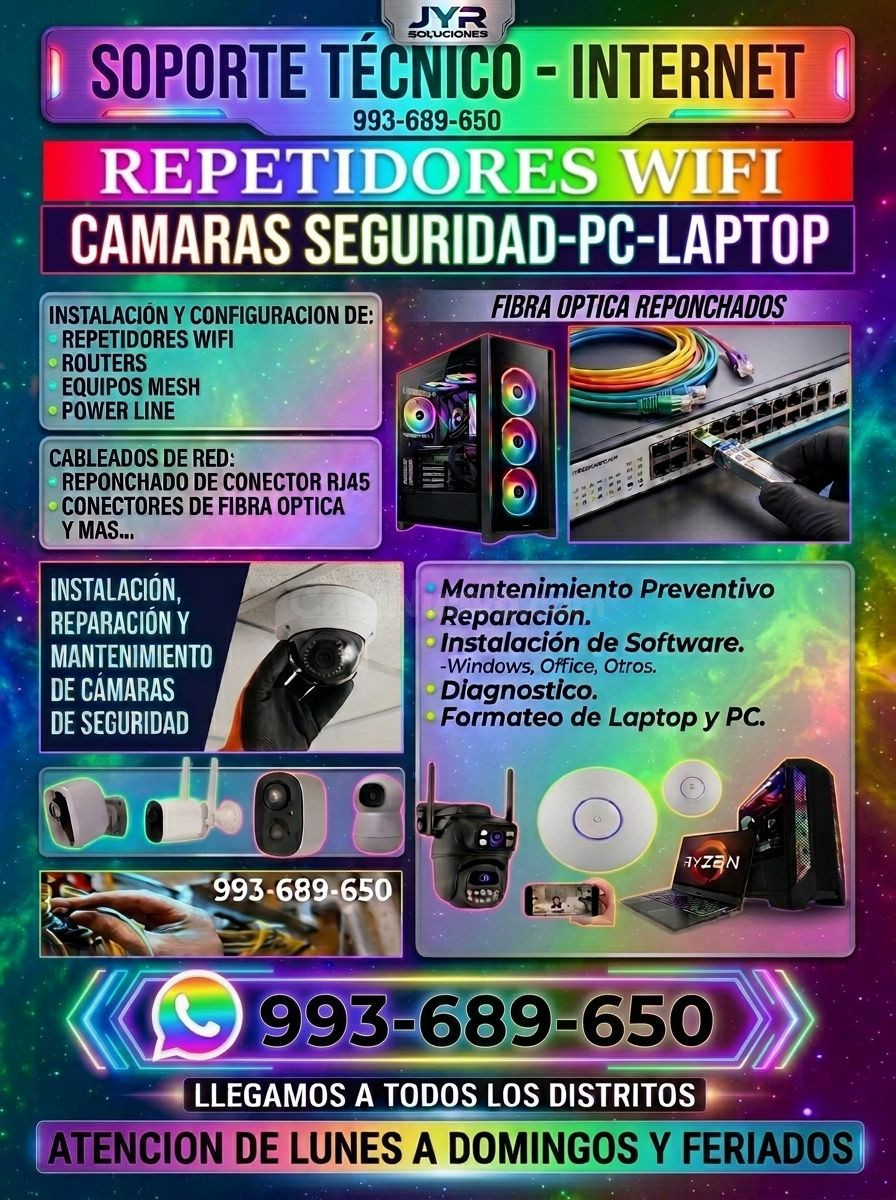 Expertos en internet,Fibra Óptica,Cámaras vigilancia y Reparación de Laptops,Pcs
