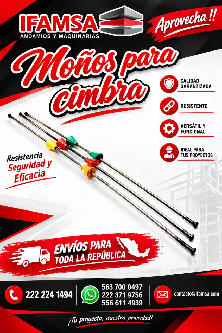 Mono para cimbra de acero resistente