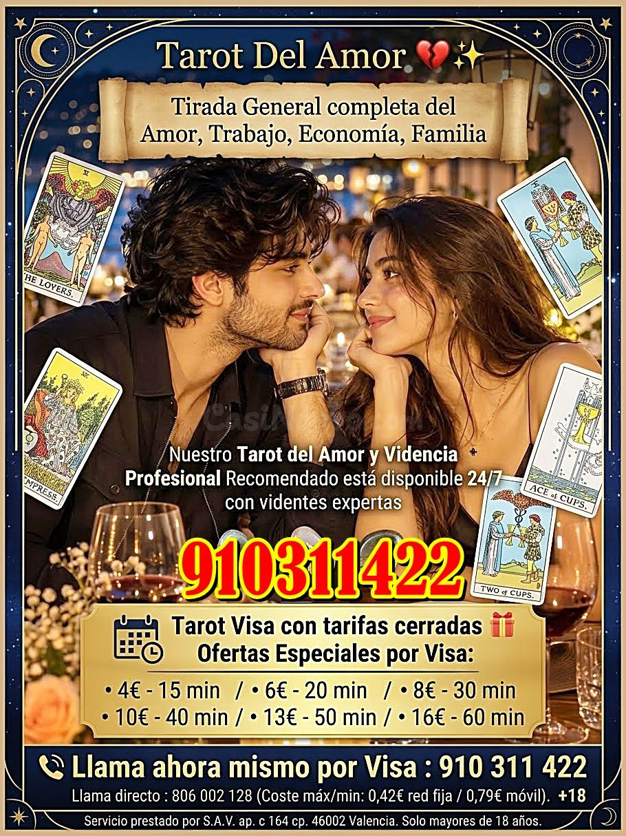 Tarot del Amor y Videncia 24/7 Recupera la magia: Lectura de tarot enfocada en el amor.