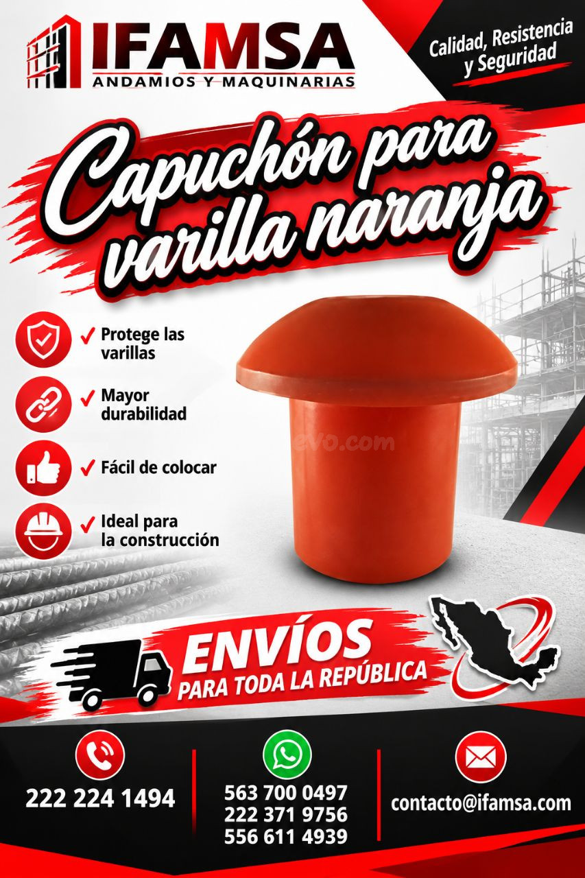 Tapa protectora para varilla naranja