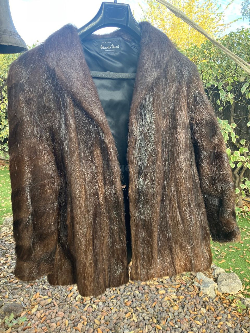 Chaquetón de piel de nutria autentico largo