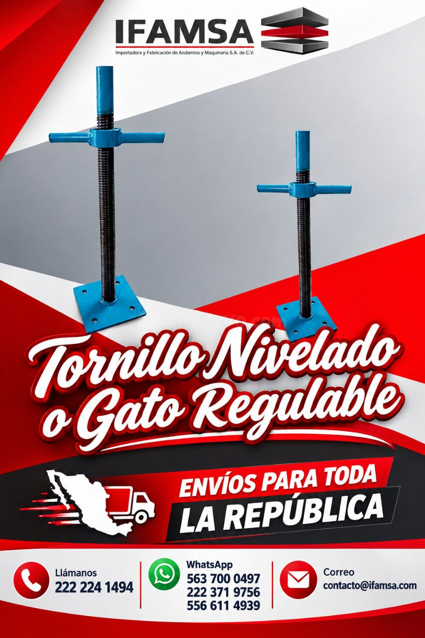 Tornillo nivelado o gato regulable azul
