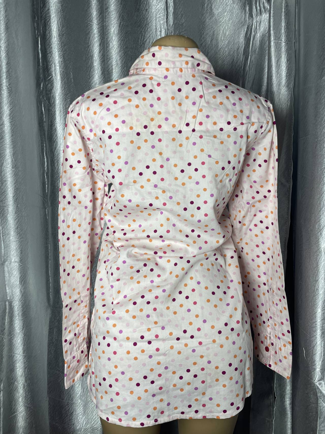 Chemise Longue à Pois Multicolores — image2