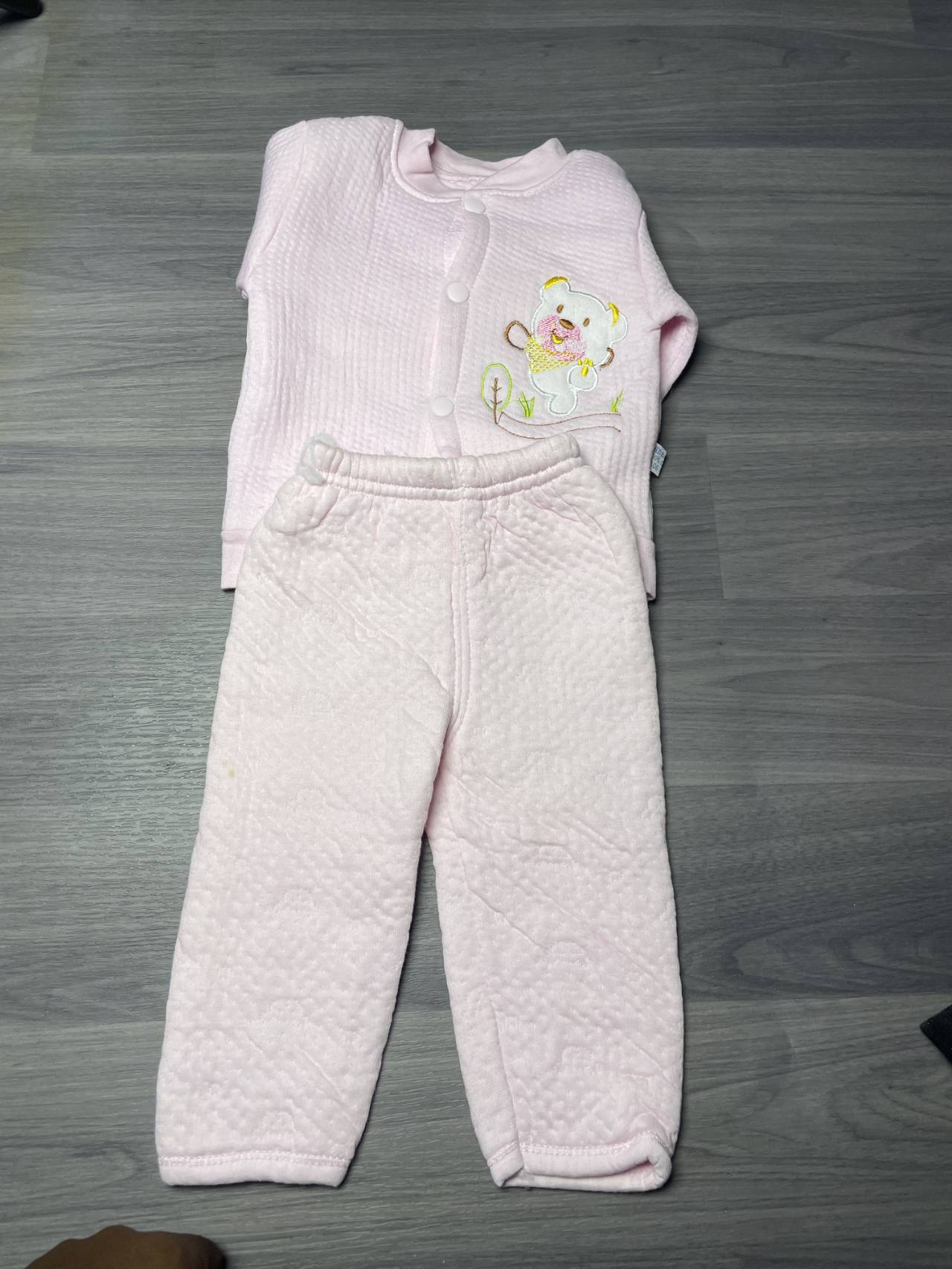 Ensemble Bébé Matelassé 2 Pièces Avec Ourson – Doux Et Chaud — image4