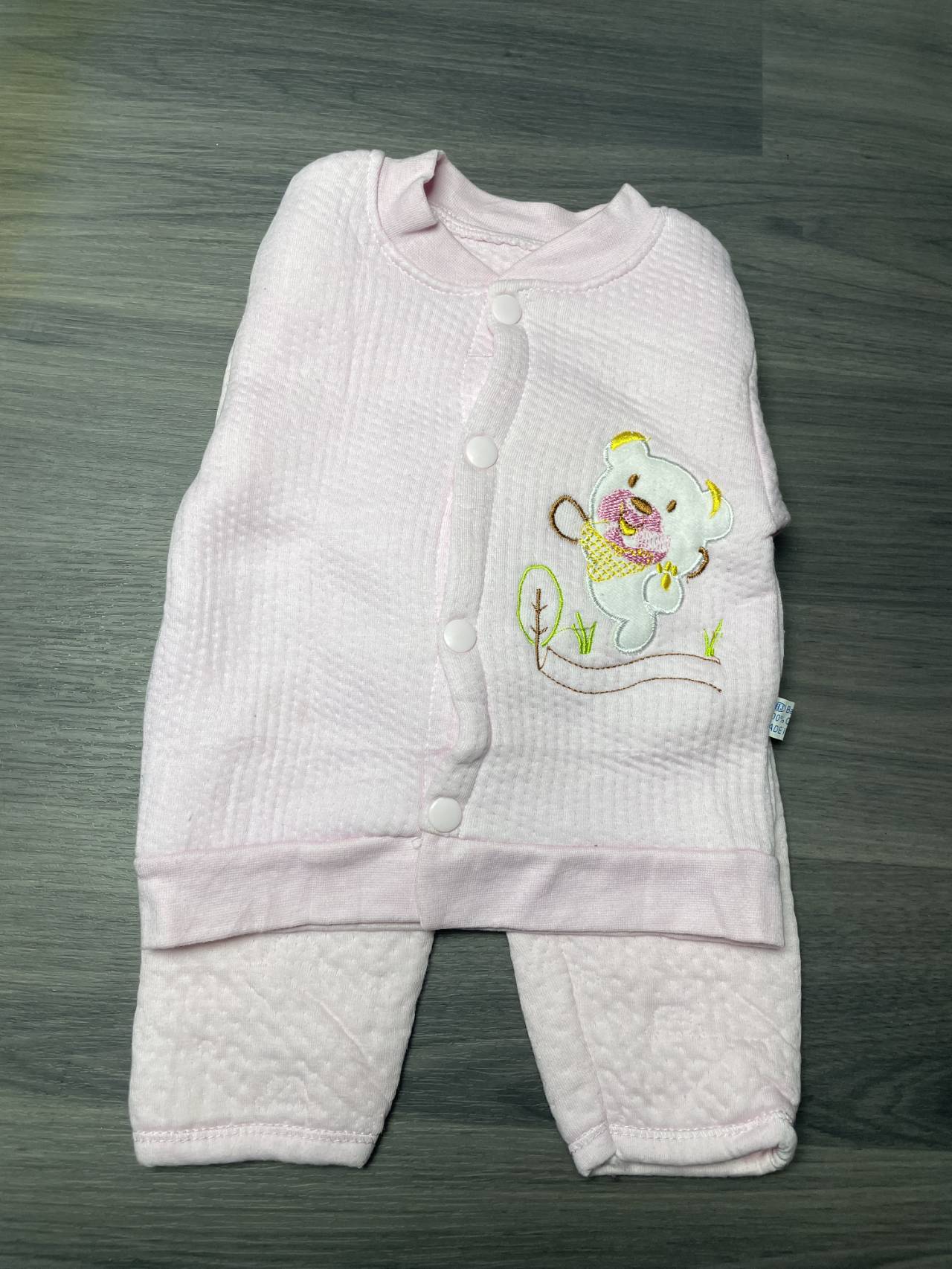 Ensemble Bébé Matelassé 2 Pièces Avec Ourson – Doux Et Chaud — image principale