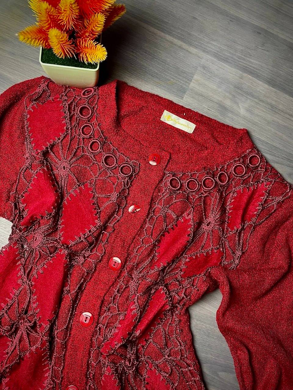 Gilet Long Brodé à Motifs Floraux – Femme — image1