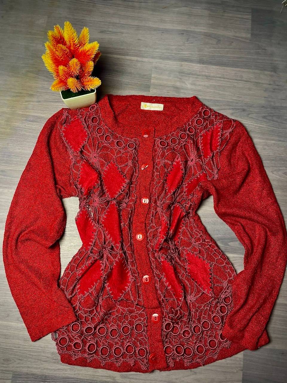 Gilet Long Brodé à Motifs Floraux – Femme — image2