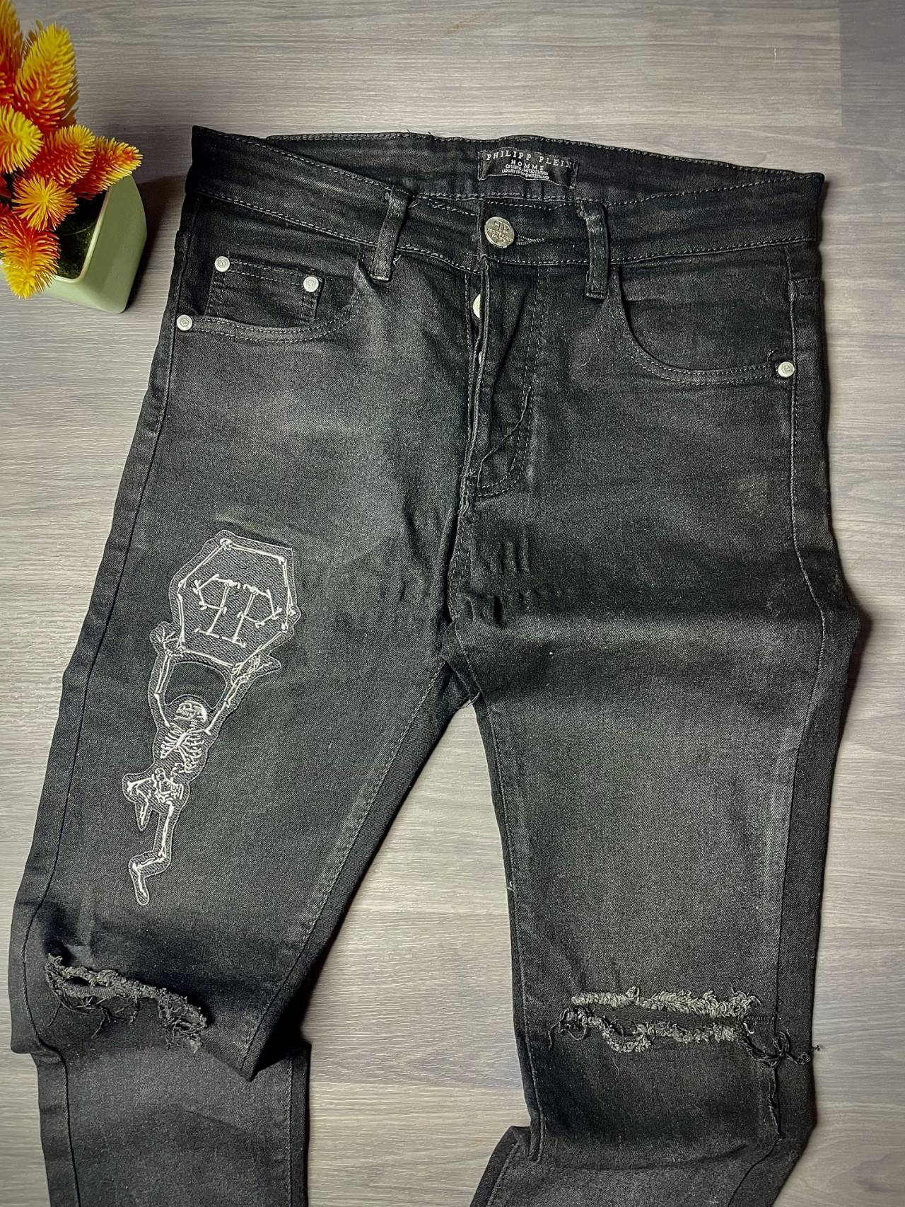 Jean Philipp Plein à Motif Squelette – Coupe Skinny — image1