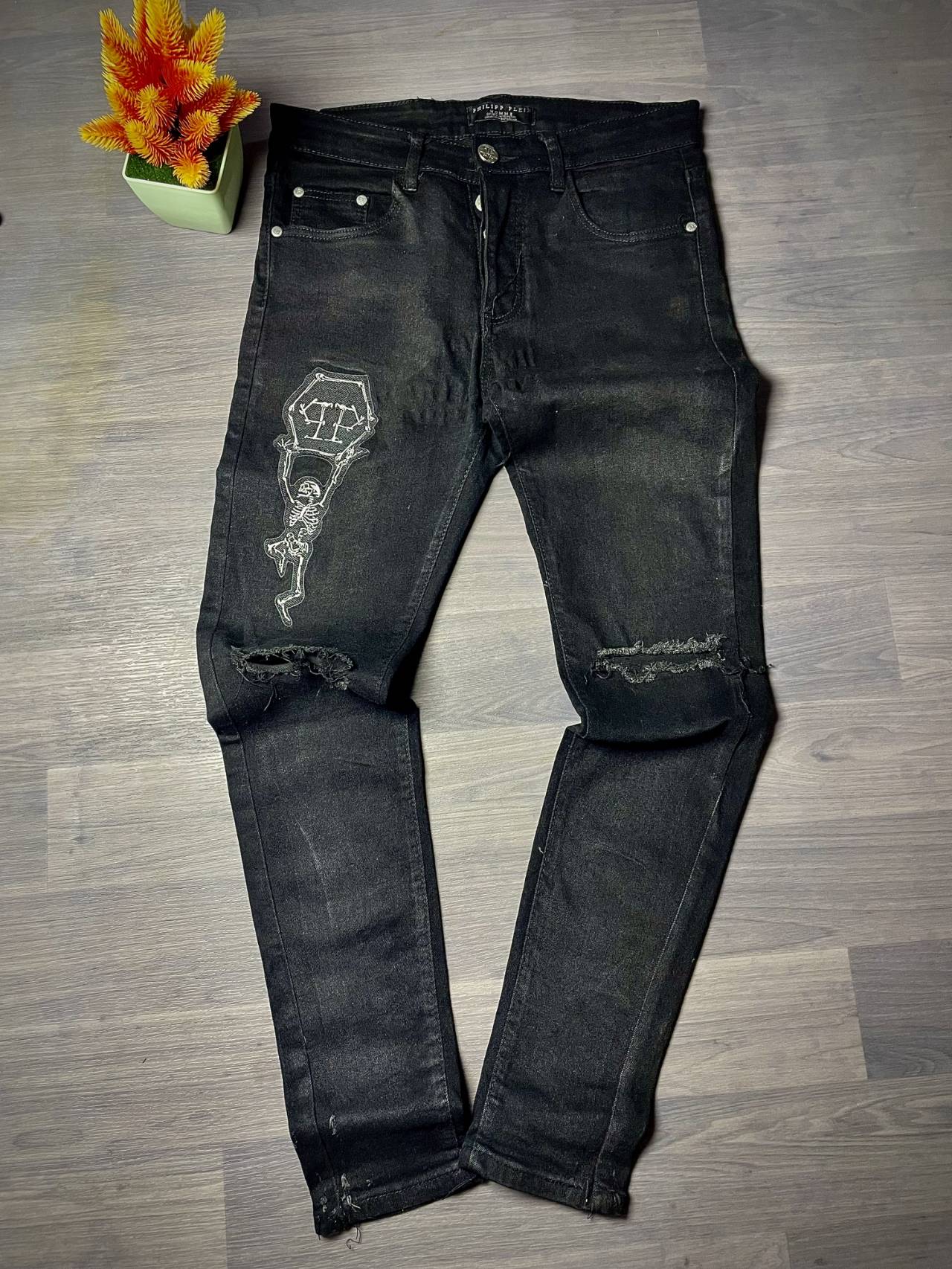 Jean Philipp Plein à Motif Squelette – Coupe Skinny — image principale