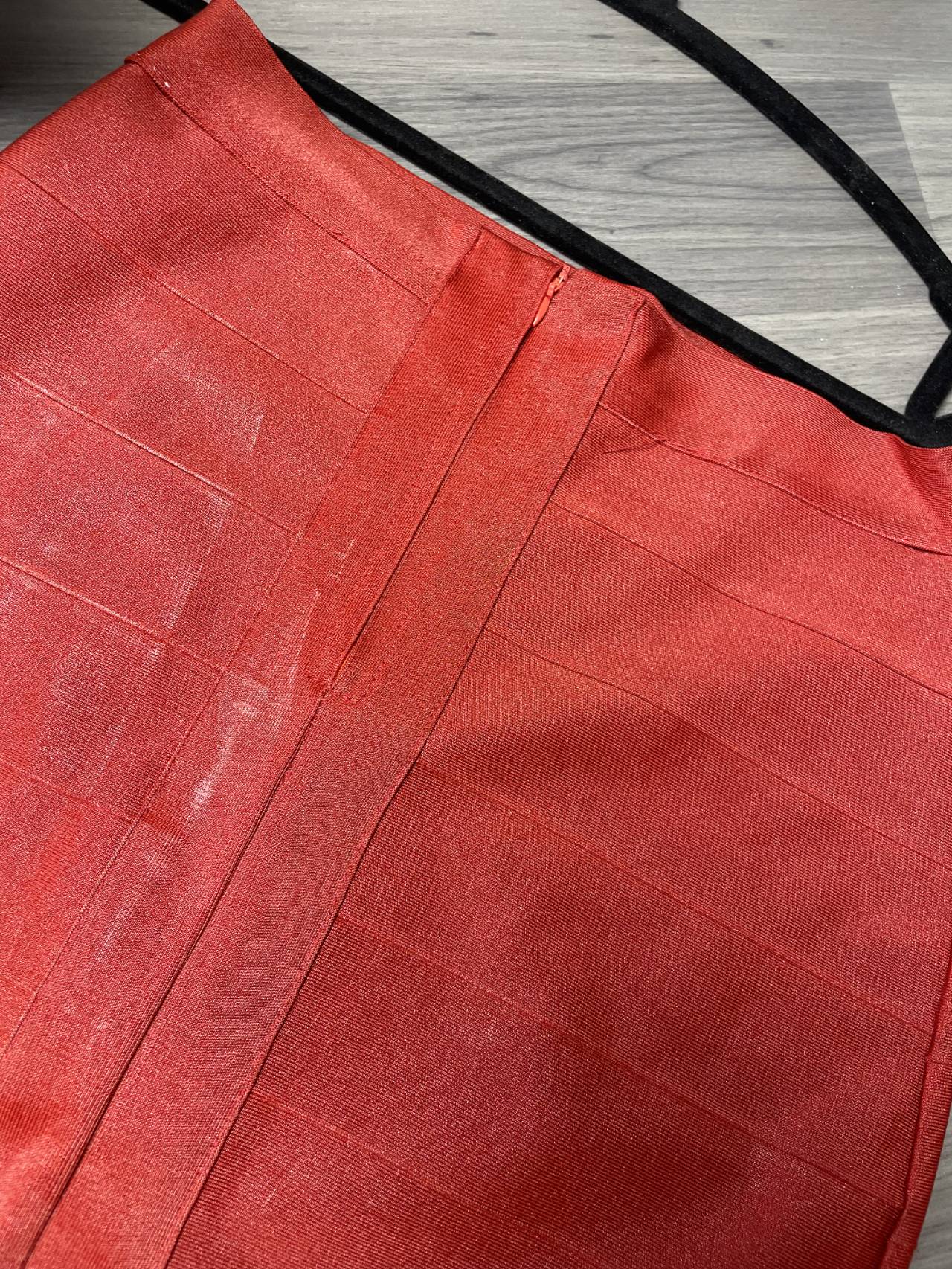 Jupe Crayon Rouge Moulante Style Bandage — image3