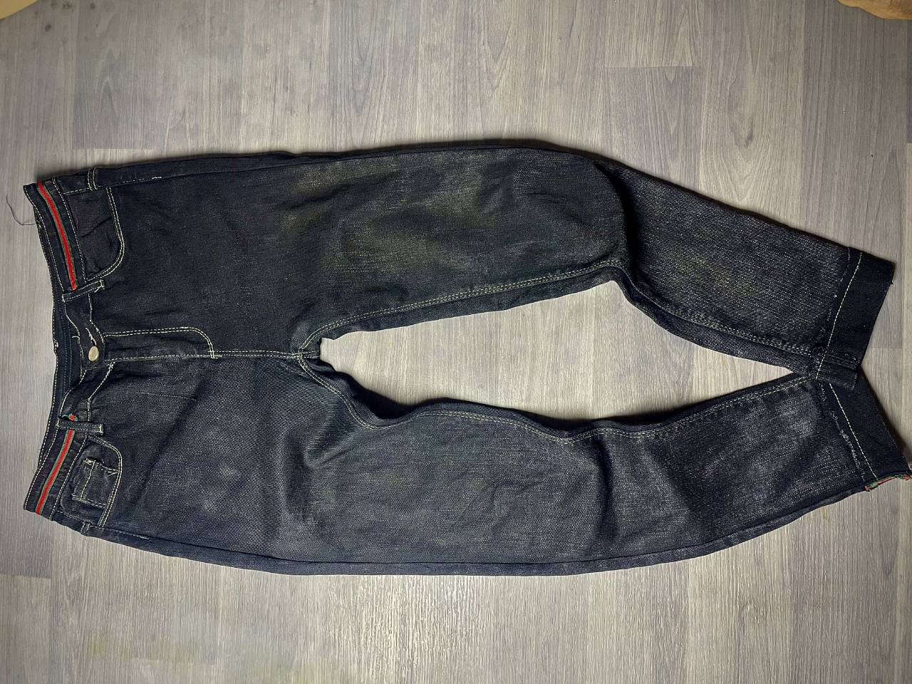 Pantalon Jean à Détails Rayés — image principale