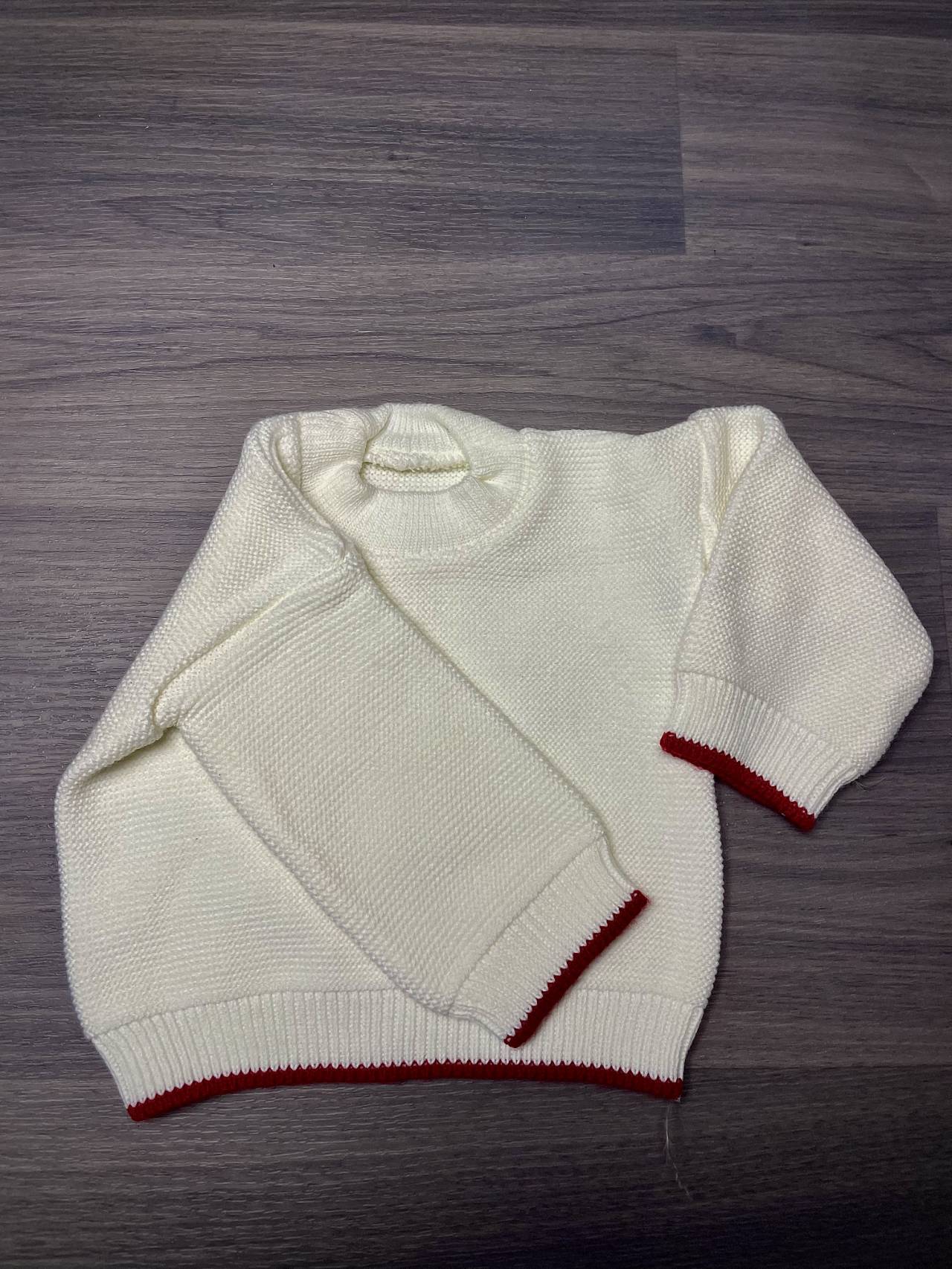 Pull Bébé En Maille Crème à Manches Longues – Liserés — image2