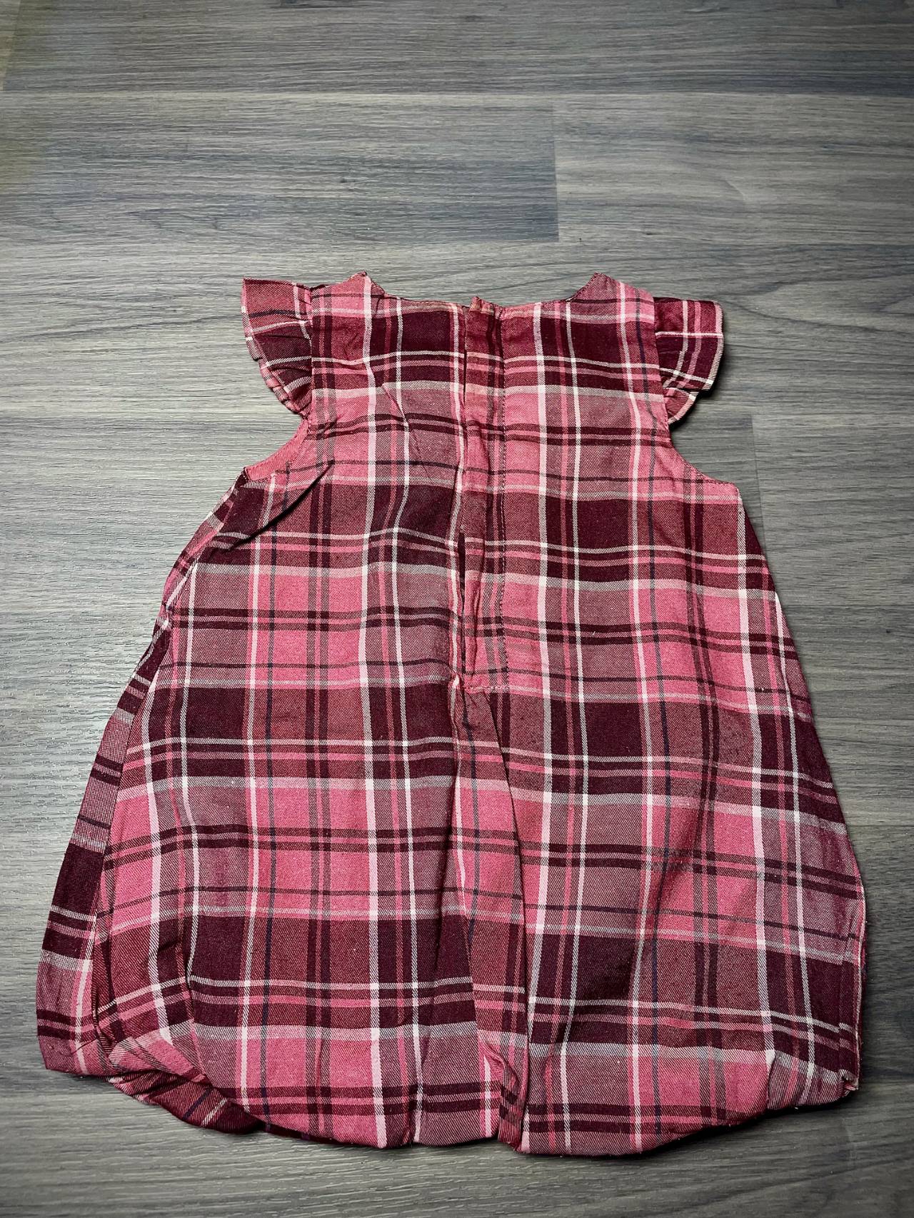 Robe Bébé à Carreaux – Manches Volantées — image1
