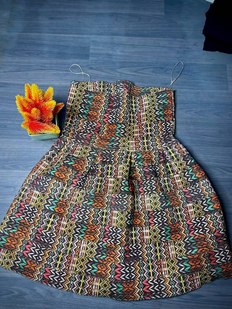 Robe Bustier évasée à Motifs Ethniques — image1