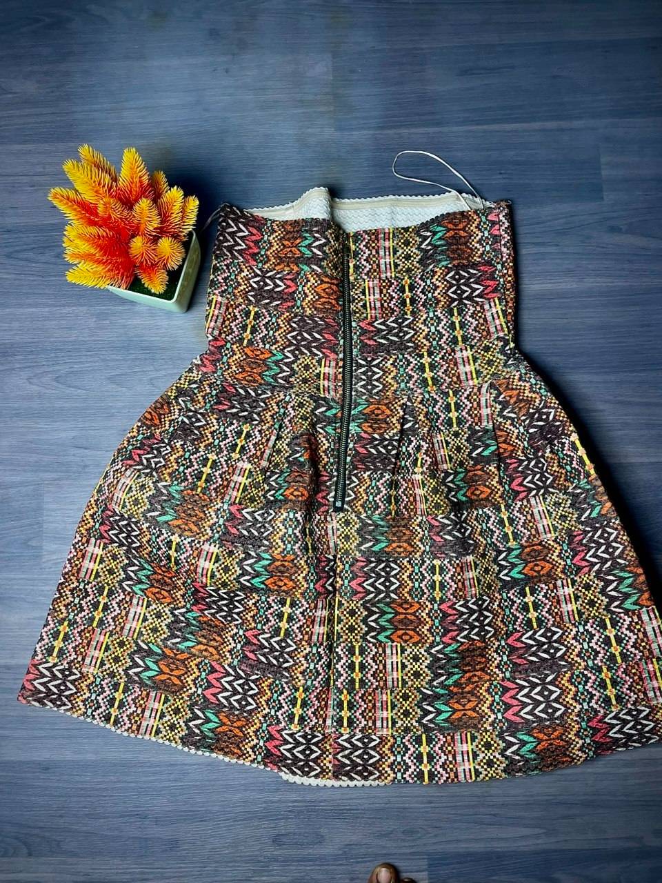 Robe Bustier évasée à Motifs Ethniques — image2