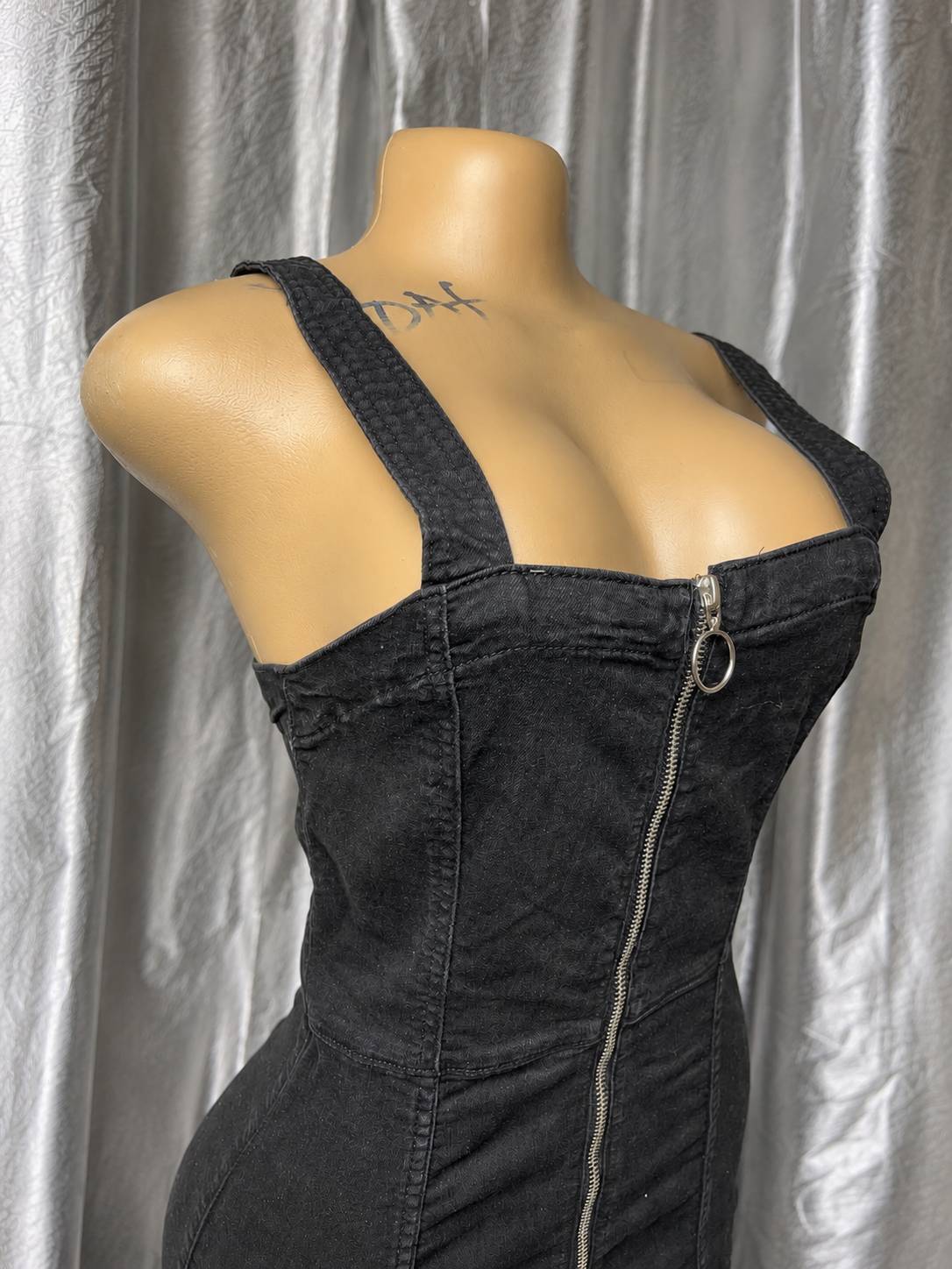 Robe Courte En Denim Avec Fermeture éclair — image1