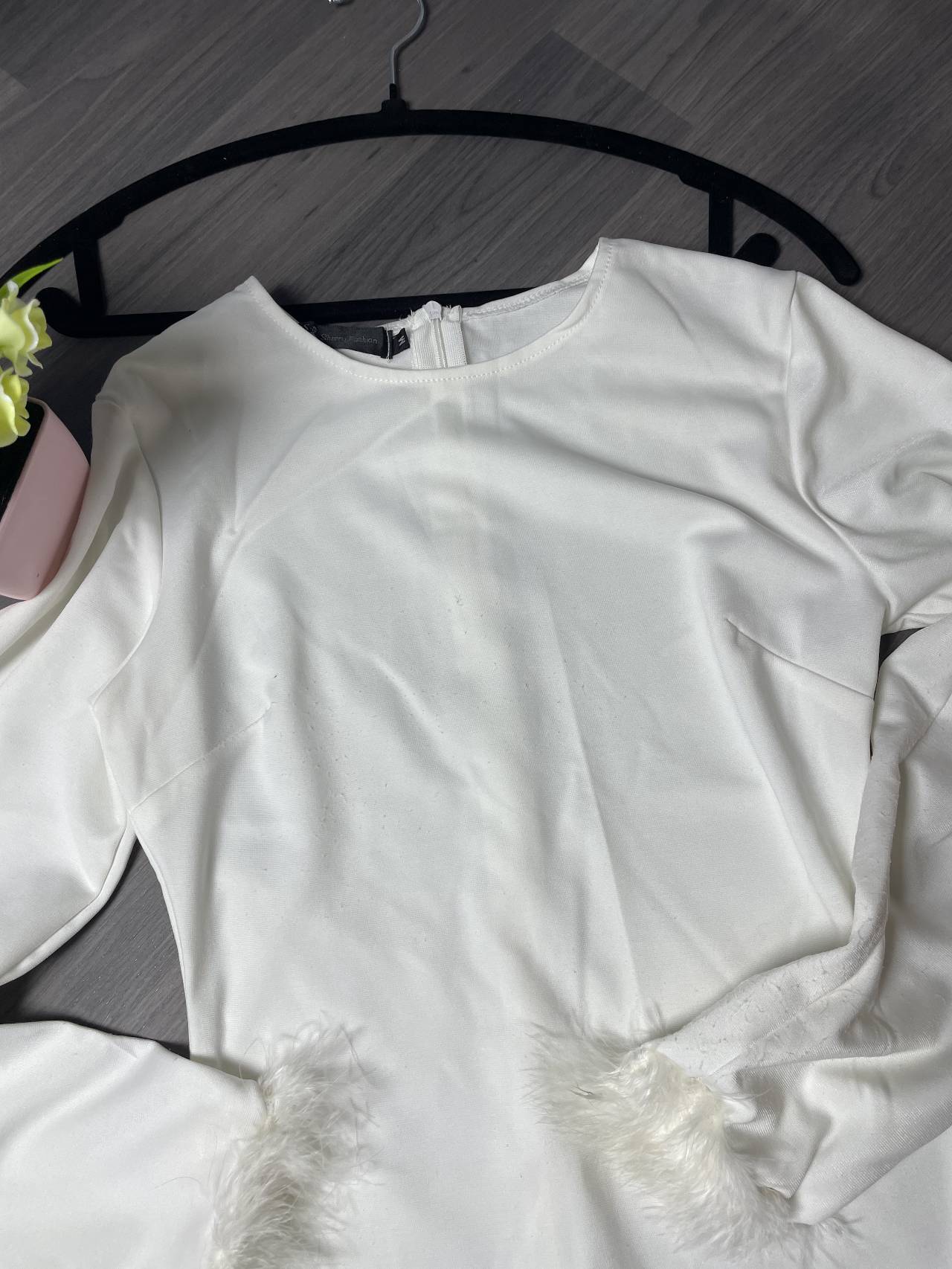 Robe élégante à Manches Longues Avec Fourrure — image3