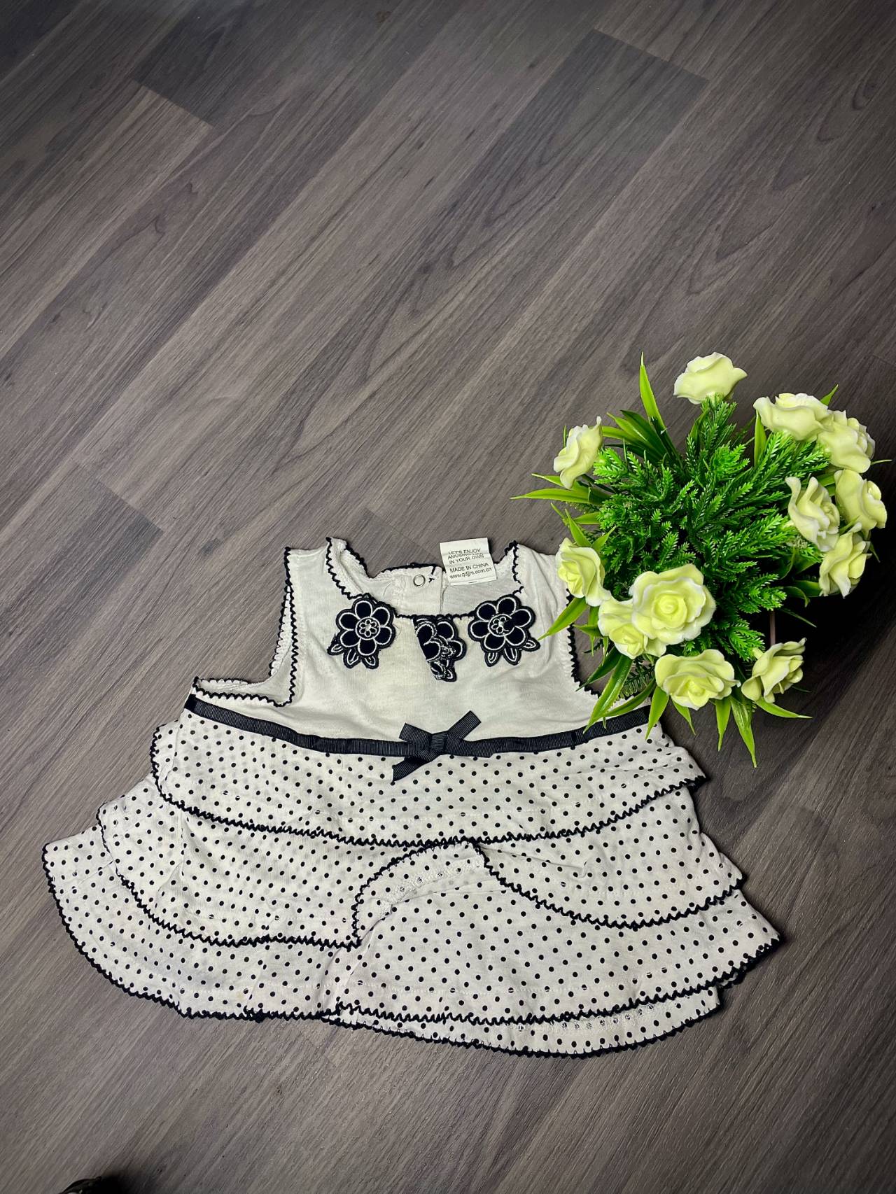 Robe Sans Manches à Pois Pour Bébé — image principale