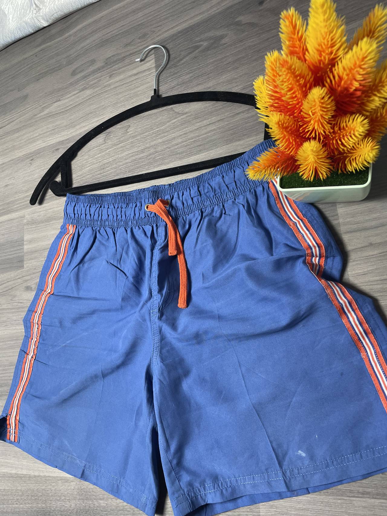 Short De Bain Avec Bandes Contrastées Orange — image2
