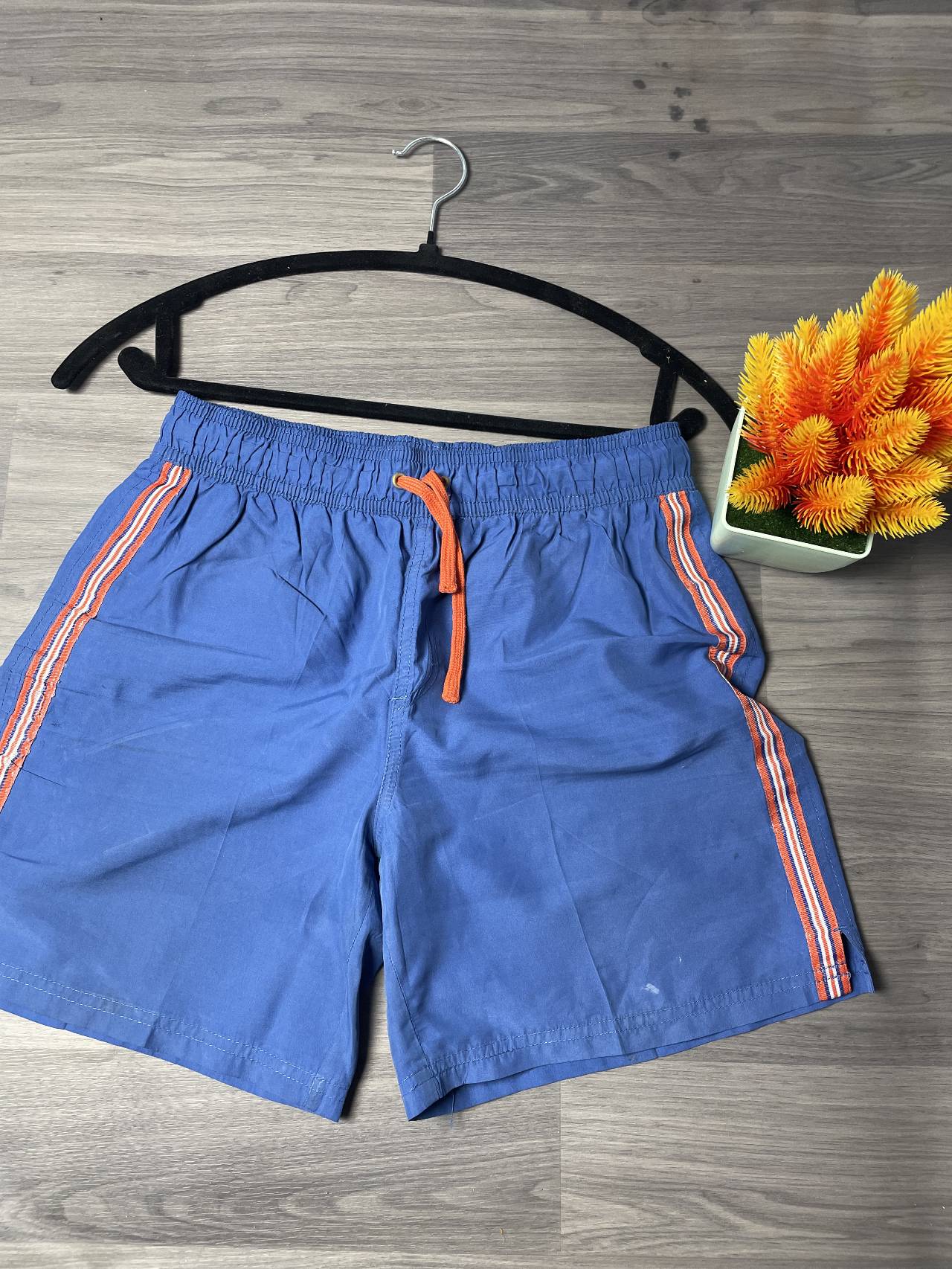 Short De Bain Avec Bandes Contrastées Orange — image principale