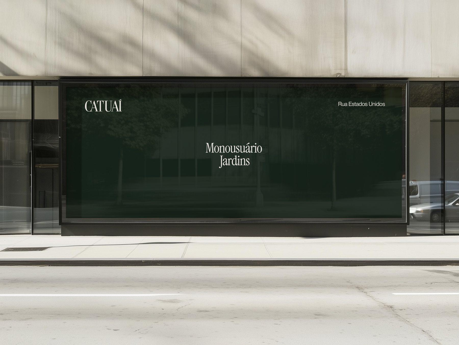 Painel urbano verde com Catuaí e Monousuário Jardins