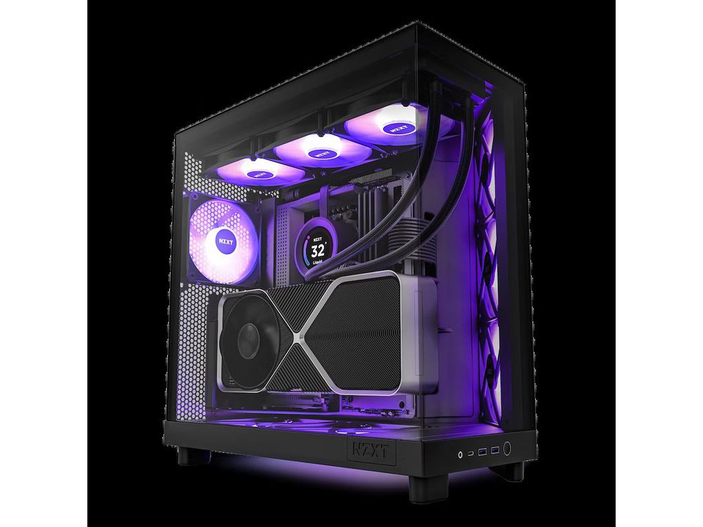 NZXT CASE H6 FLOW BLACK RGB mini-ITX, Micro-ATX, ATX, Mid-tower, 3x  RGB fan