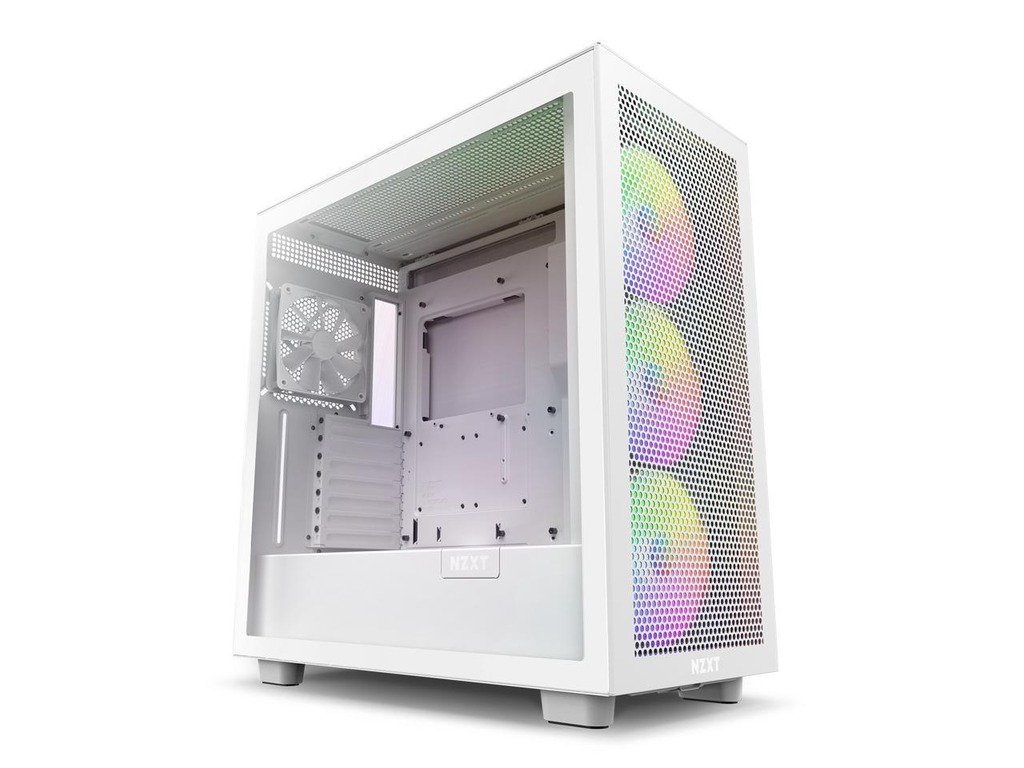 NZXT CASE H7 Flow White RGBMini-ITX, Micro-ATX, ATX3x F140 RGB fans, 1x F120Q fan