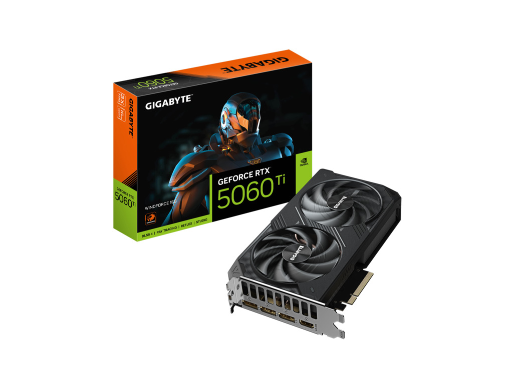 Gigabyte 5060 Ti Windforce 16G16GB GDDR7, 128-bit,3x DP, 1x HDMI