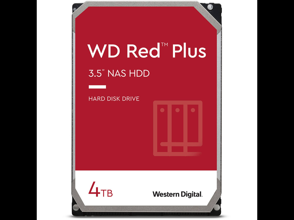 WD HDD 4TB SATA3 Red PlusIntelliPower 256MB,For NAS Systems