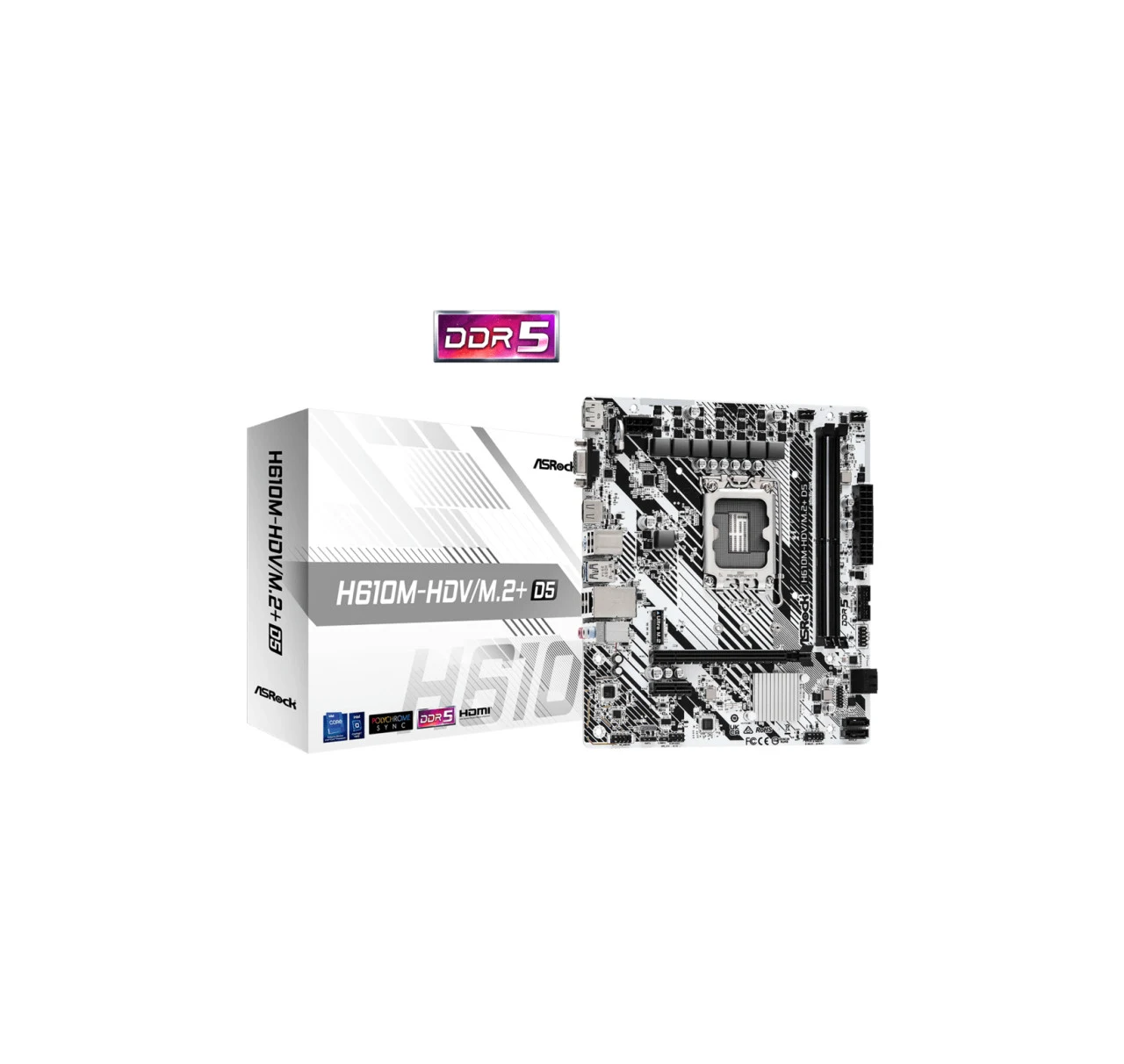 ASROCK MB H610M-HDV/M.2+ D5Intel H610;2xDDR5;VGA,HDMI,DPmicro ATX